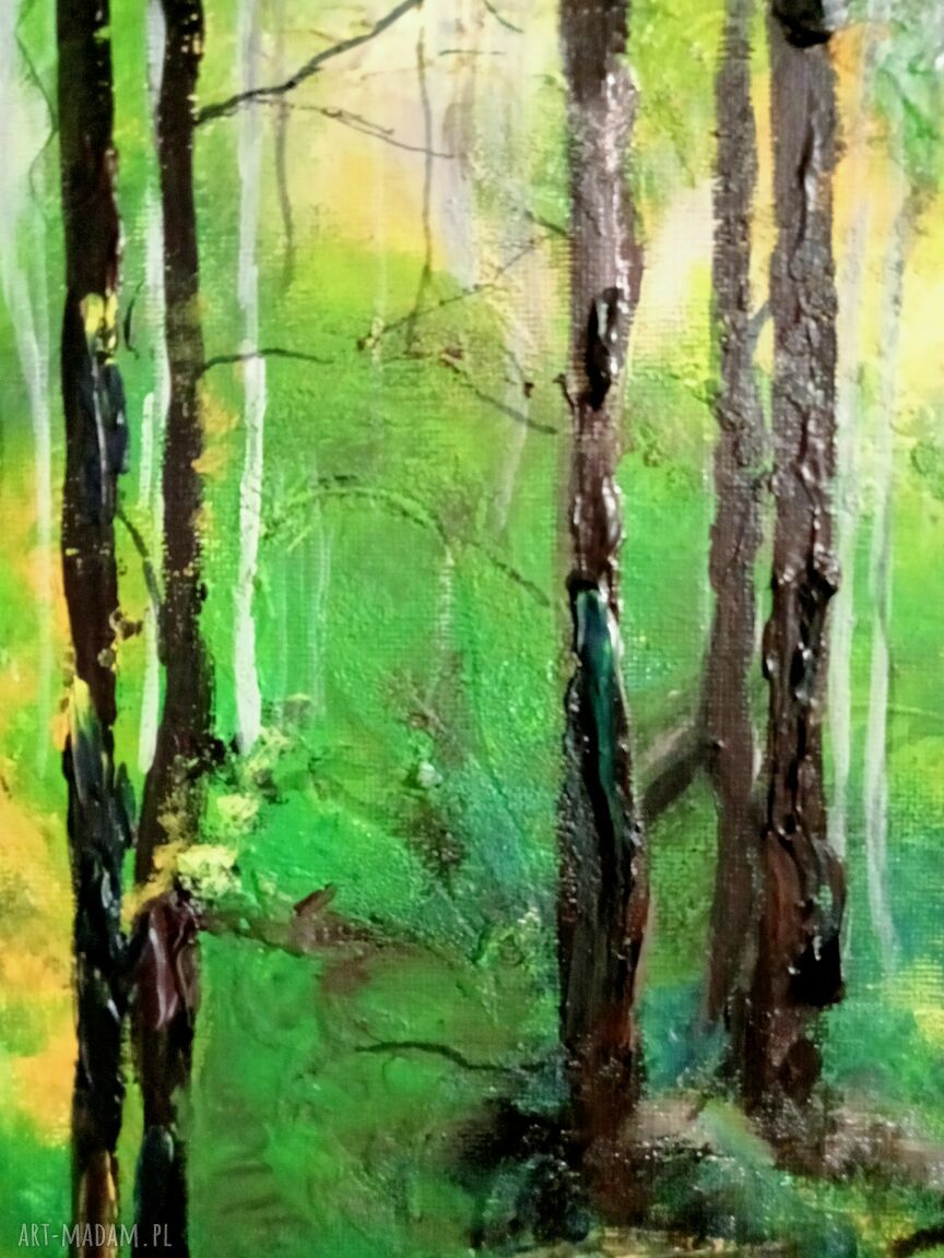 Obraz ręcznie malowany na płótnie „Nadzieja” - drzewo 30x30 cm