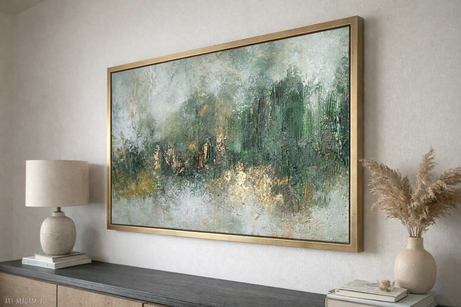 Obraz ręcznie malowany Abstrakcja XXL Struktura 3D ze złoceniami 70x100 cm
