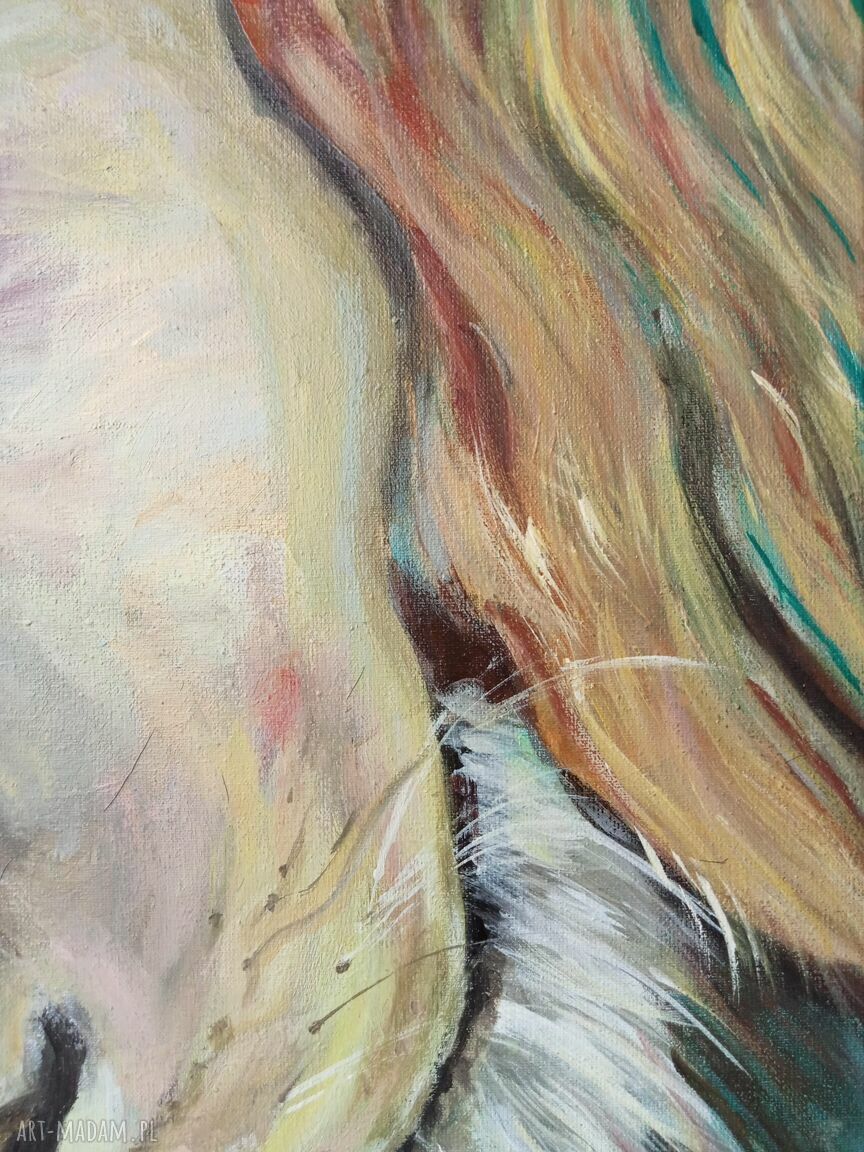 Obraz ręcznie malowany na płótnie - Sleeping Lion (30x40x2) - gotowy do zawieszenia