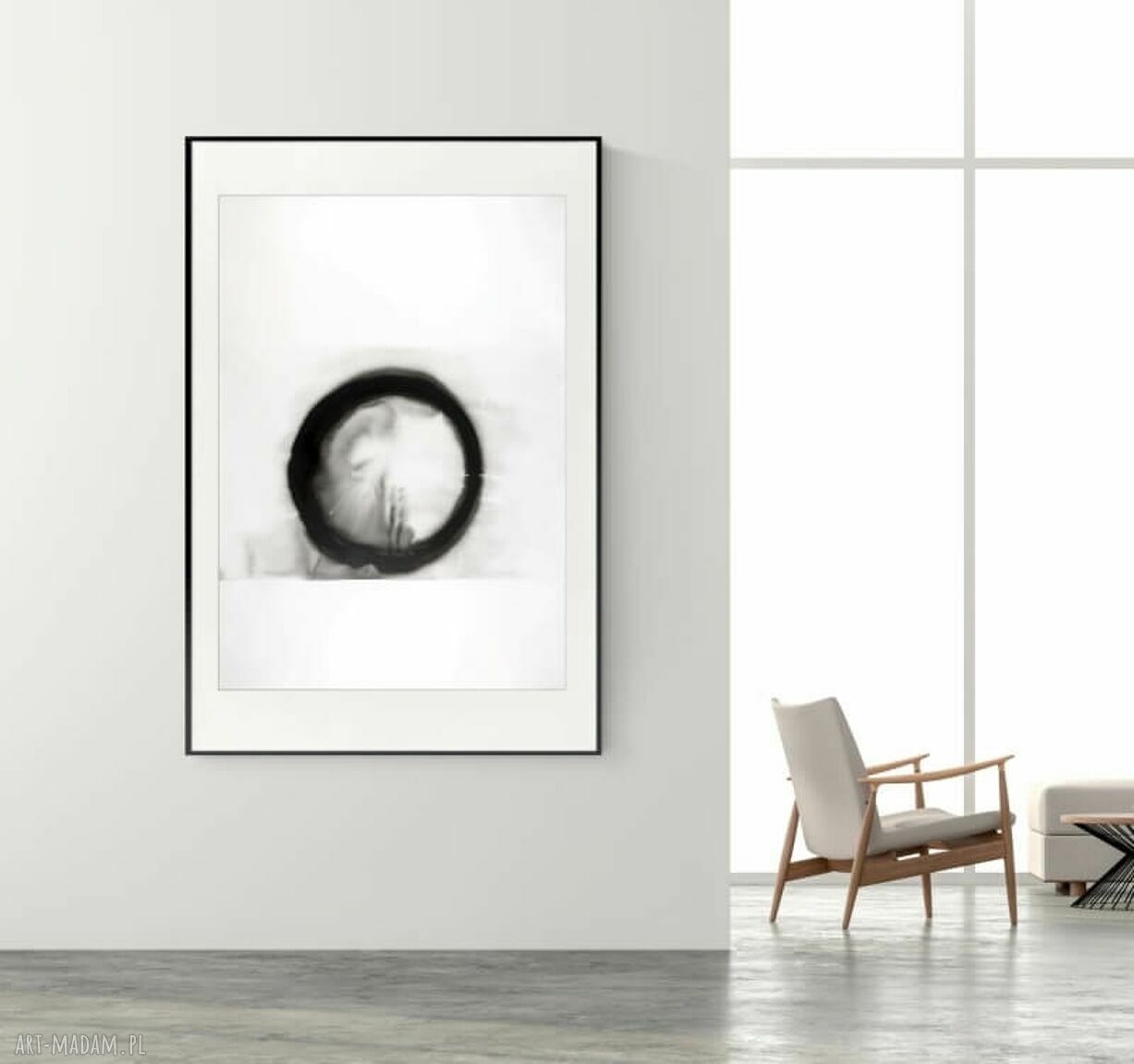 Obraz ręcznie malowany 70x100 mixmedia - nowoczesna abstrakcja czarno-szara