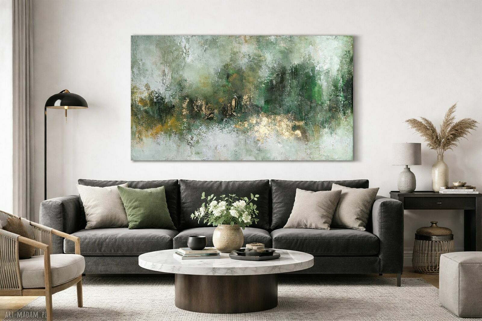 Obraz ręcznie malowany Abstrakcja XXL Struktura 3D ze złoceniami 70x100 cm