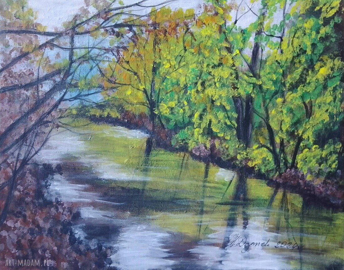 Obraz ręcznie malowany akrylowy 'Burza barw' 24x30 cm