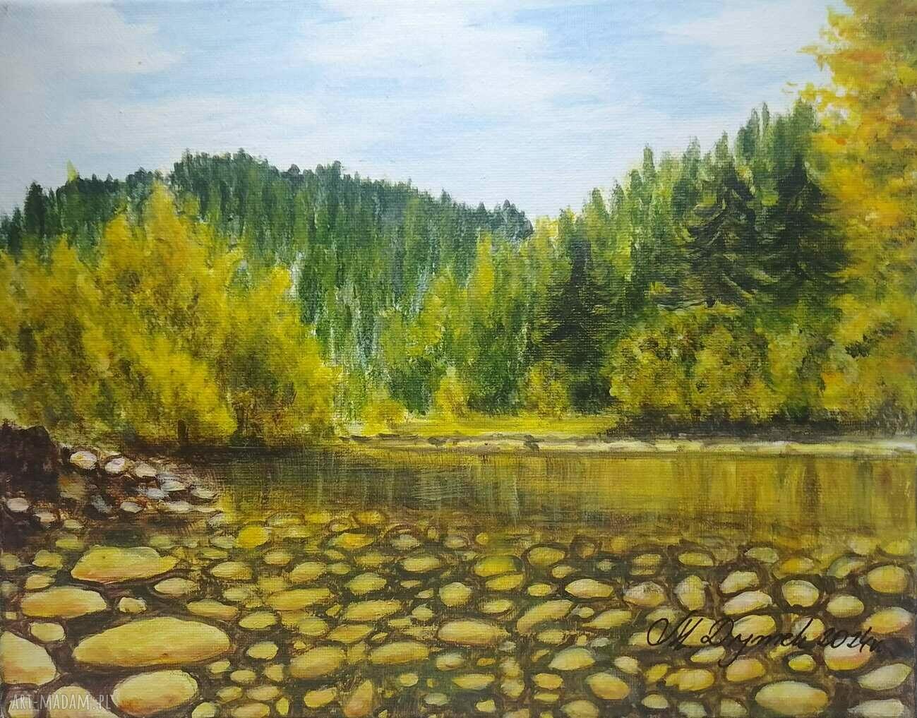 Kamienne Wybrzeże - ręcznie malowany obraz akrylowy 24x30 cm