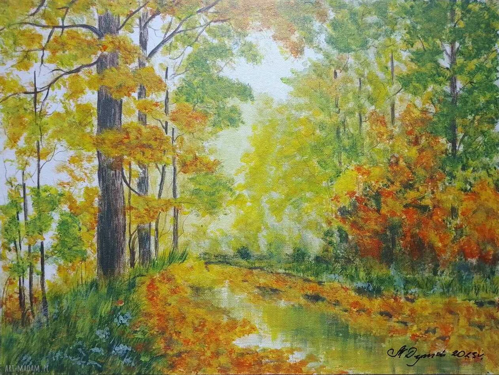 Obraz ręcznie malowany akrylowy „Kolory Jesieni” 30x40 cm
