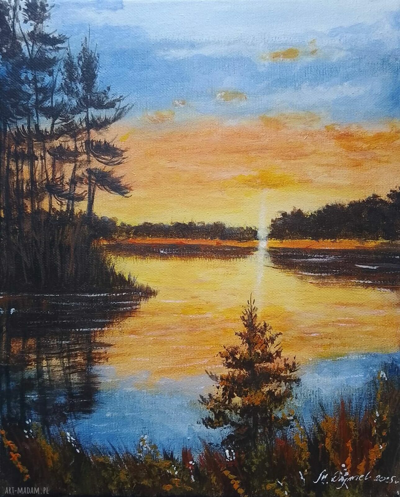 Obraz ręcznie malowany akrylowy „Mały Raj” - 30 x 24 cm