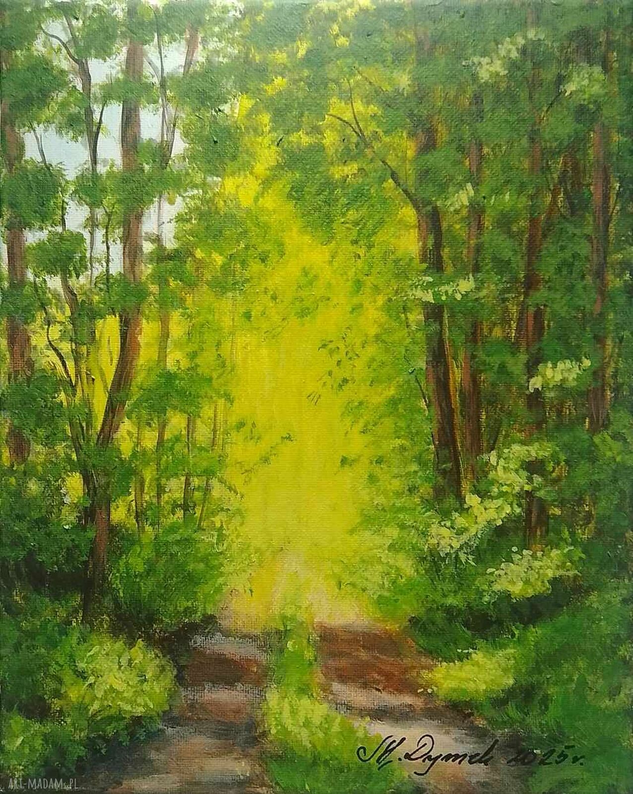 Obraz ręcznie malowany akrylowy „Na skraju lasu” 30x24 cm