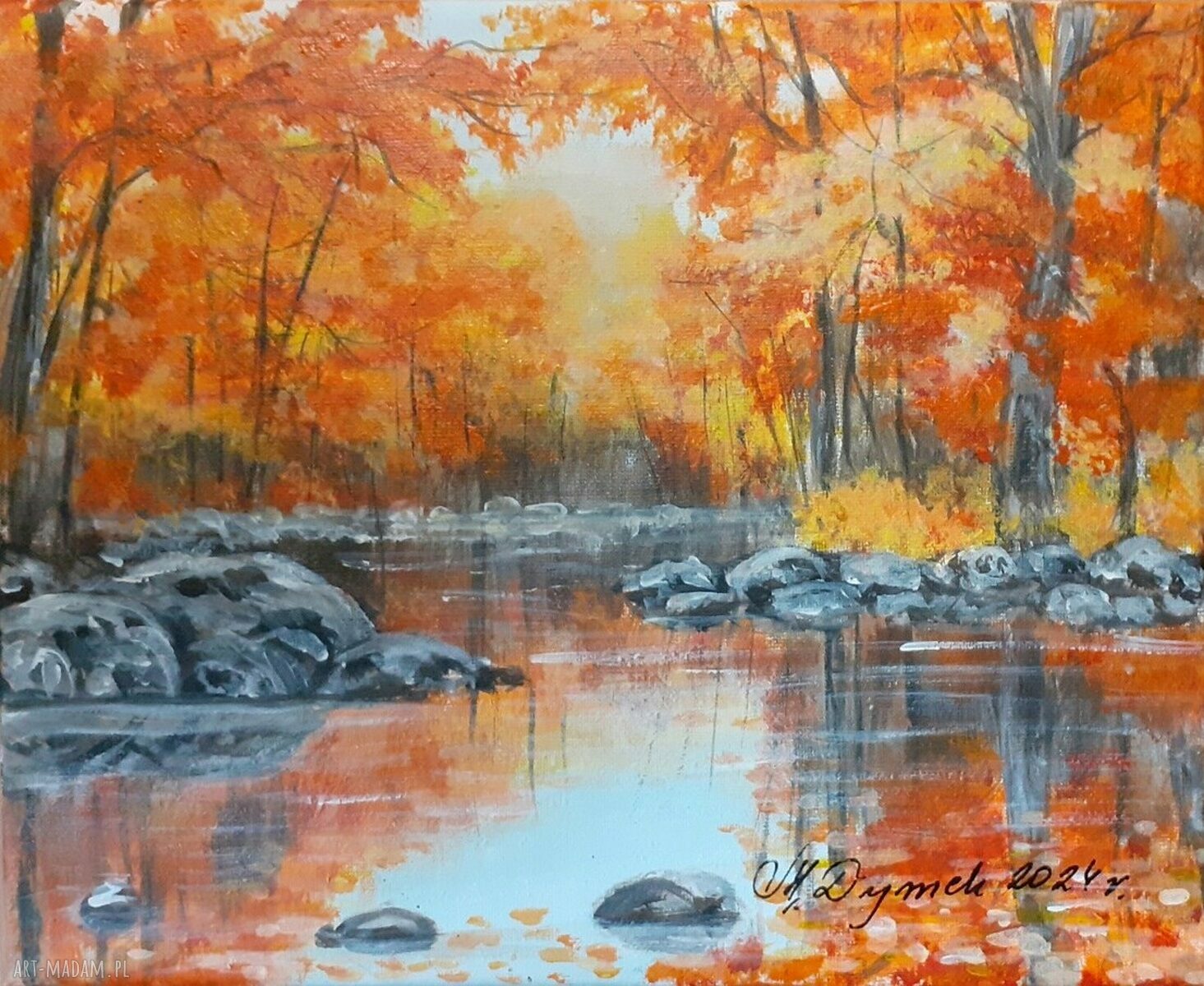 Obraz akrylowy „W blasku pomarańczu” 24x30 cm