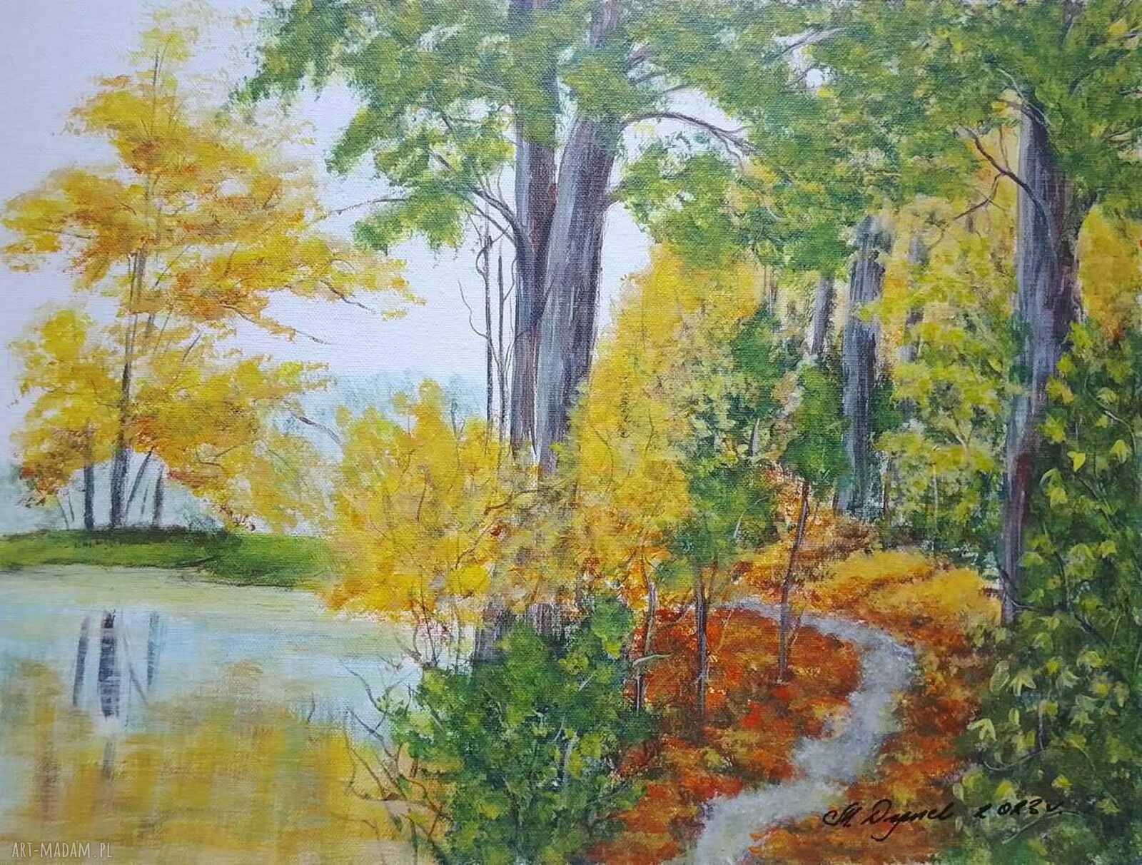 Obraz „W kolorach jesieni” - ręcznie malowany akryl 30x40 cm