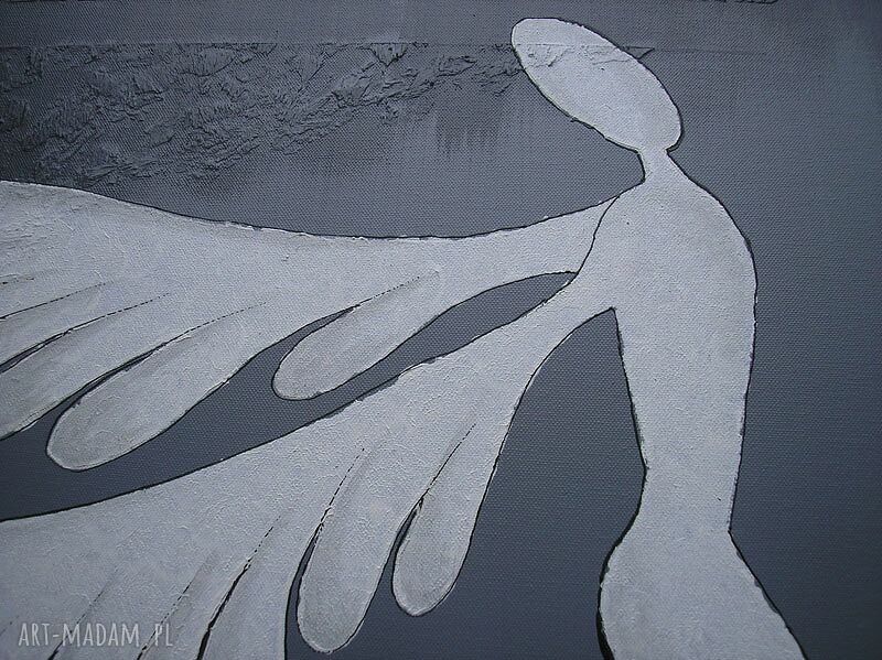 obraz ręcznie malowany ANIOŁY SZCZĘŚCIA I DOBROBYTU - A19 - 100x50cm