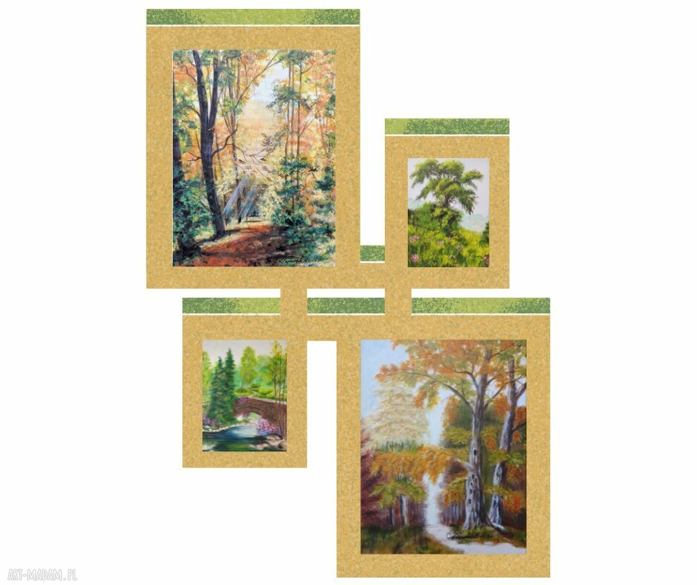 Obraz ręcznie malowany akrylowy 'W złotej poświacie' - 30x24 cm