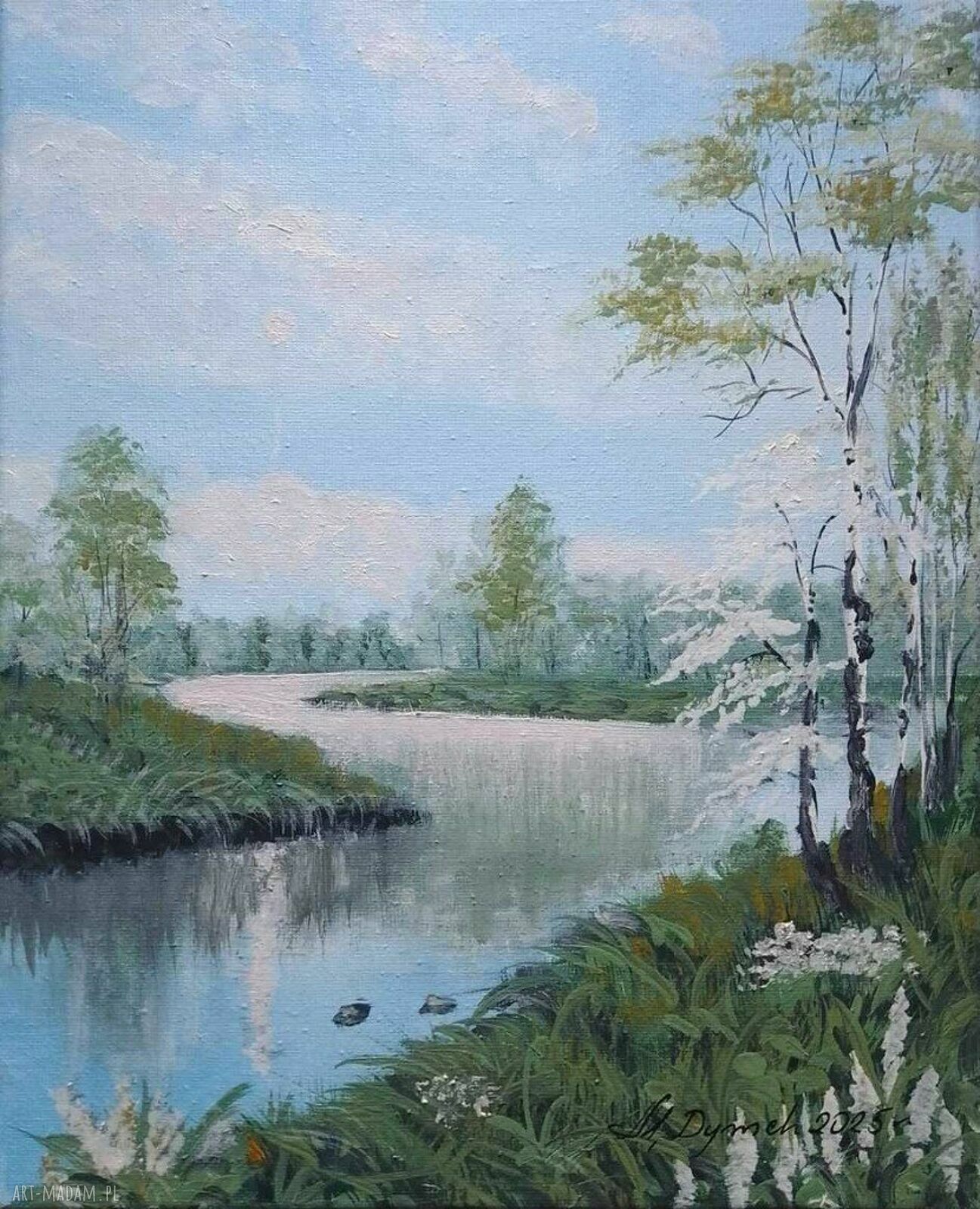 Obraz ręcznie malowany olejny "W Zabelonej Ciszy" 30x24 cm
