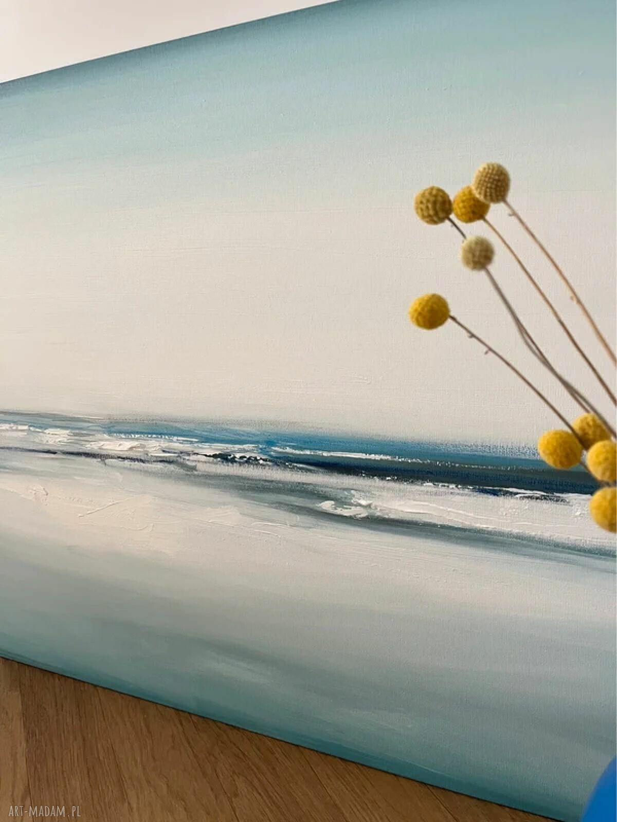 Ręcznie malowany obraz morza 60x90 cm - abstrakcyjny pejzaż
