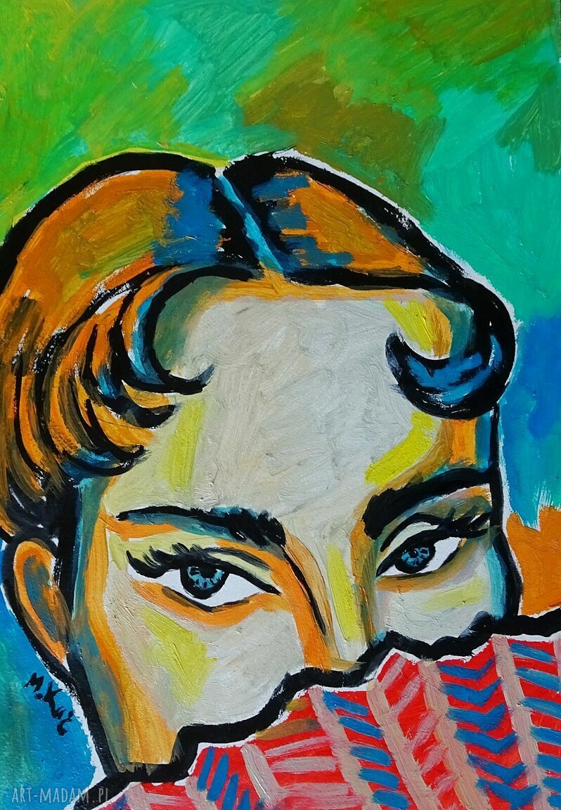 Obraz ręcznie malowany „Hrabianka” - portret hiszpanki (oleje na płycie A4)