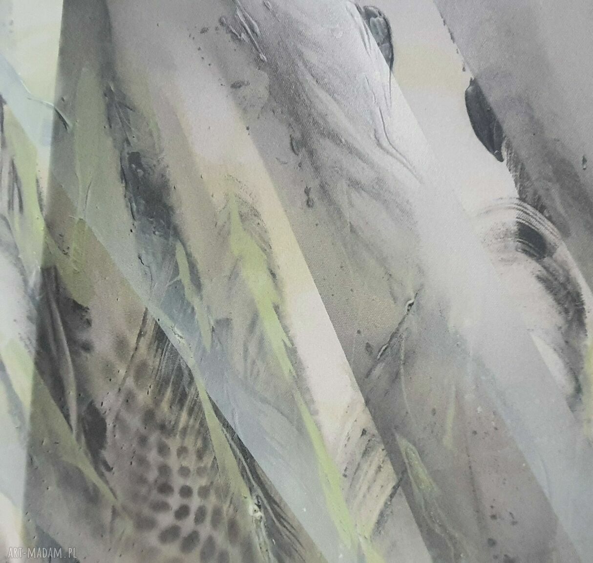Dyptyk ręcznie malowany 2x 60x80 cm w stylu VEGE - natura w czerni, zieleni i bieli