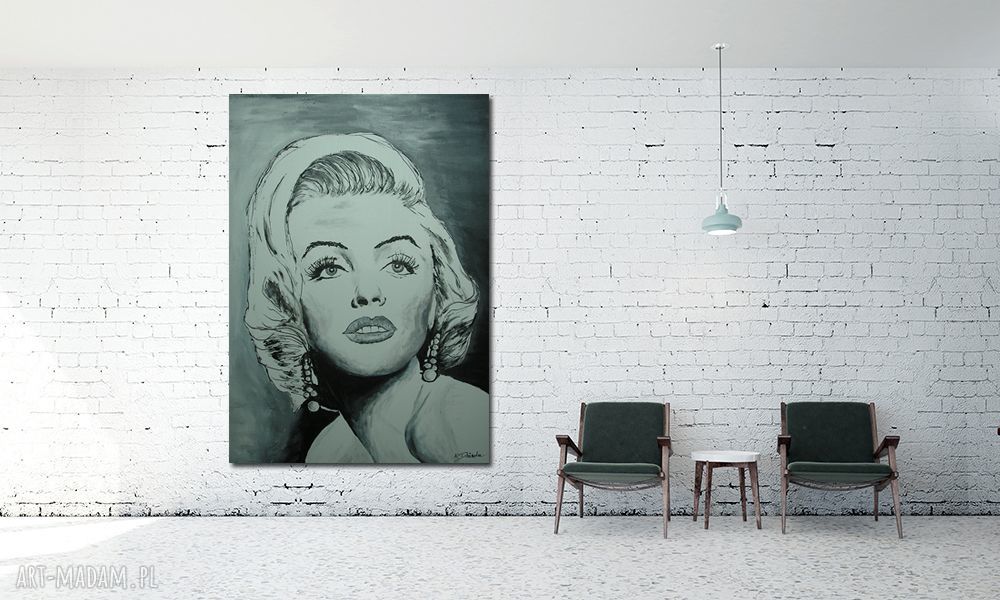 Marylin Monroe - obraz ręcznie malowany na płótnie 70x50 cm, gotowy do zawieszenia