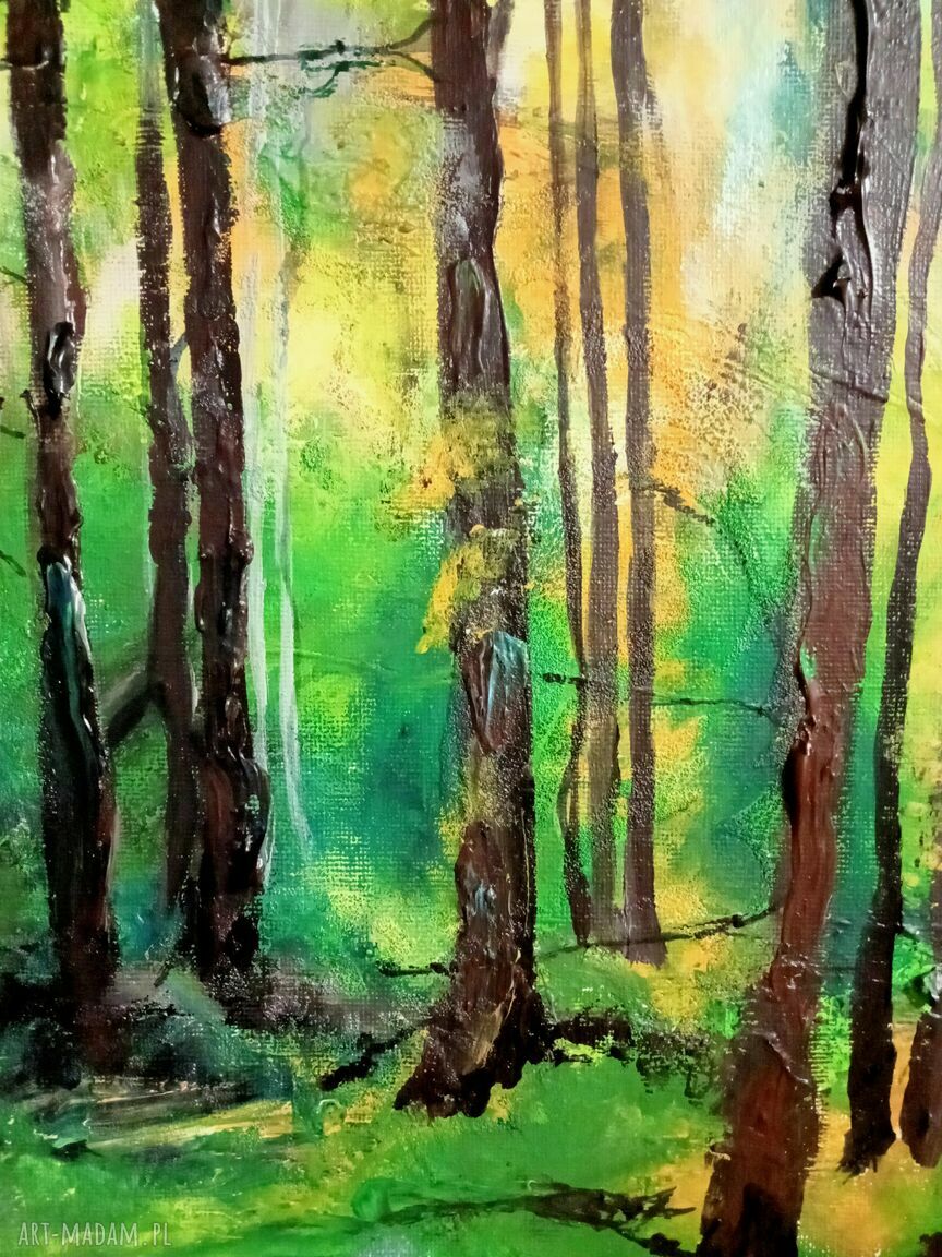 Obraz ręcznie malowany na płótnie „Nadzieja” - drzewo 30x30 cm