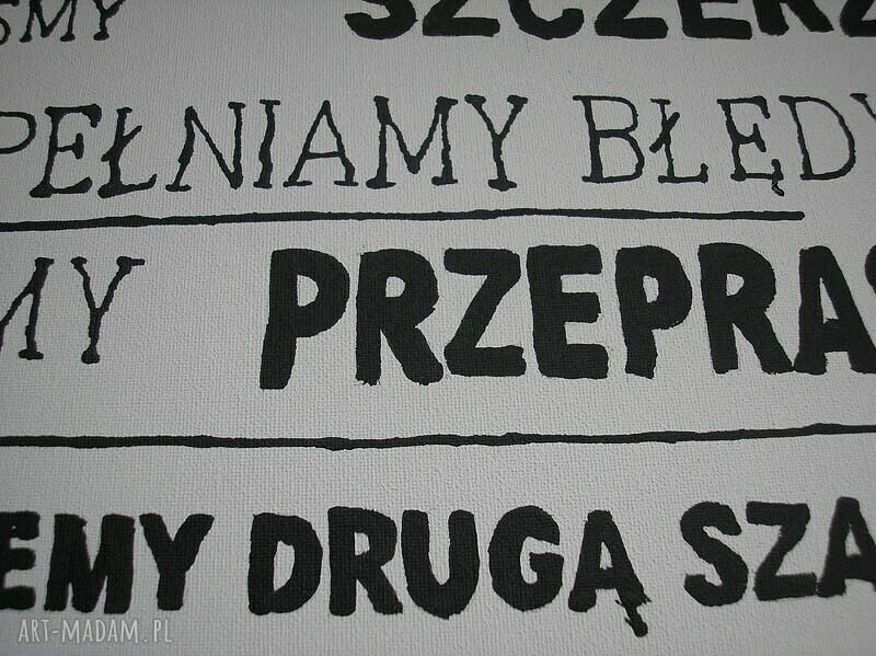 OBRAZ RĘCZNIE MALOWANY - CYTAT 02 - 70x50cm