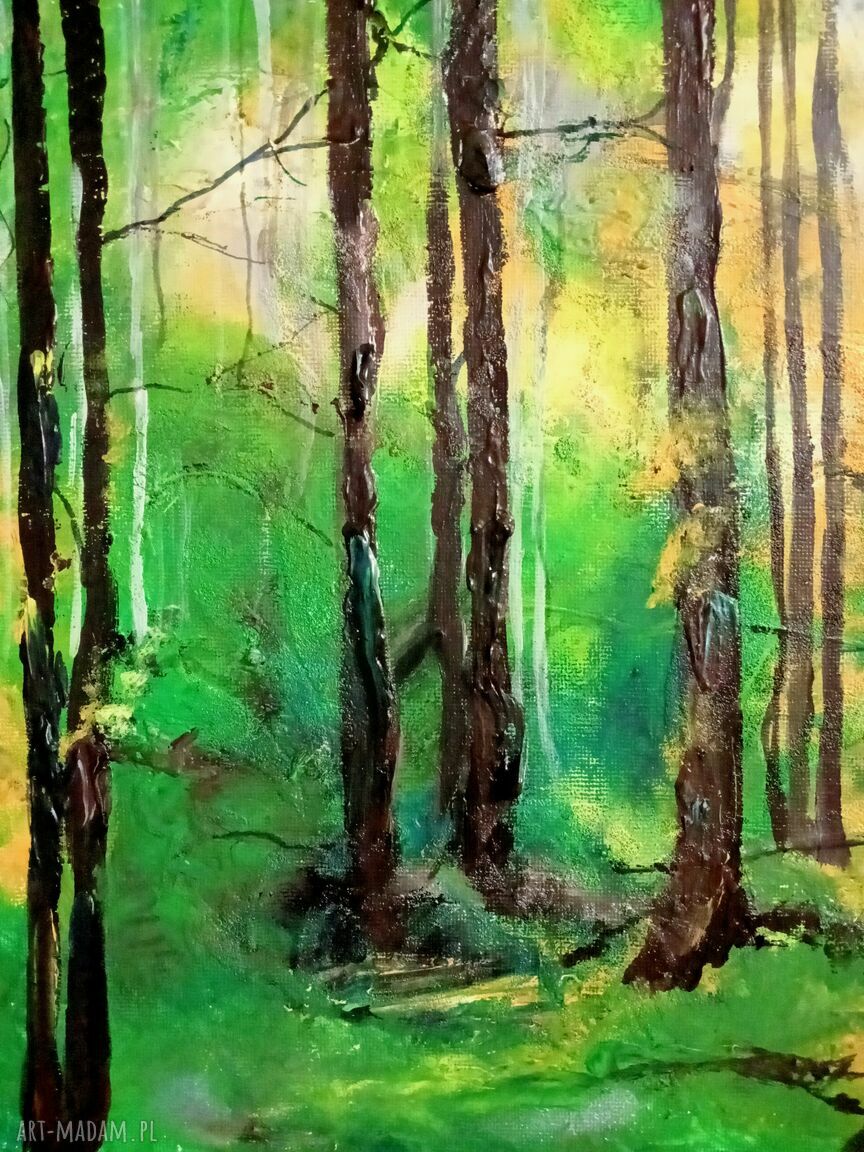 Obraz ręcznie malowany na płótnie „Nadzieja” - drzewo 30x30 cm