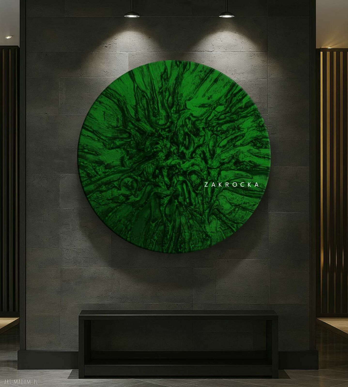 Obraz rzeźbiony VERDOSO - głęboka zieleń na ścianę 90 cm
