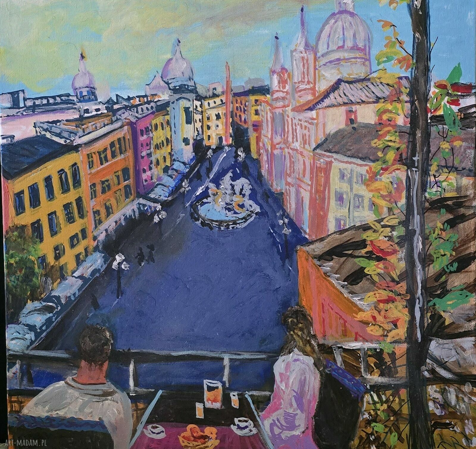 Obraz Rzym na płótnie 50x50 - ręcznie malowany akryl