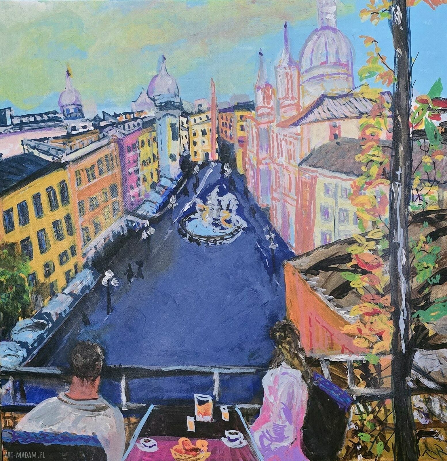 Obraz Rzym na płótnie 50x50 - ręcznie malowany akryl