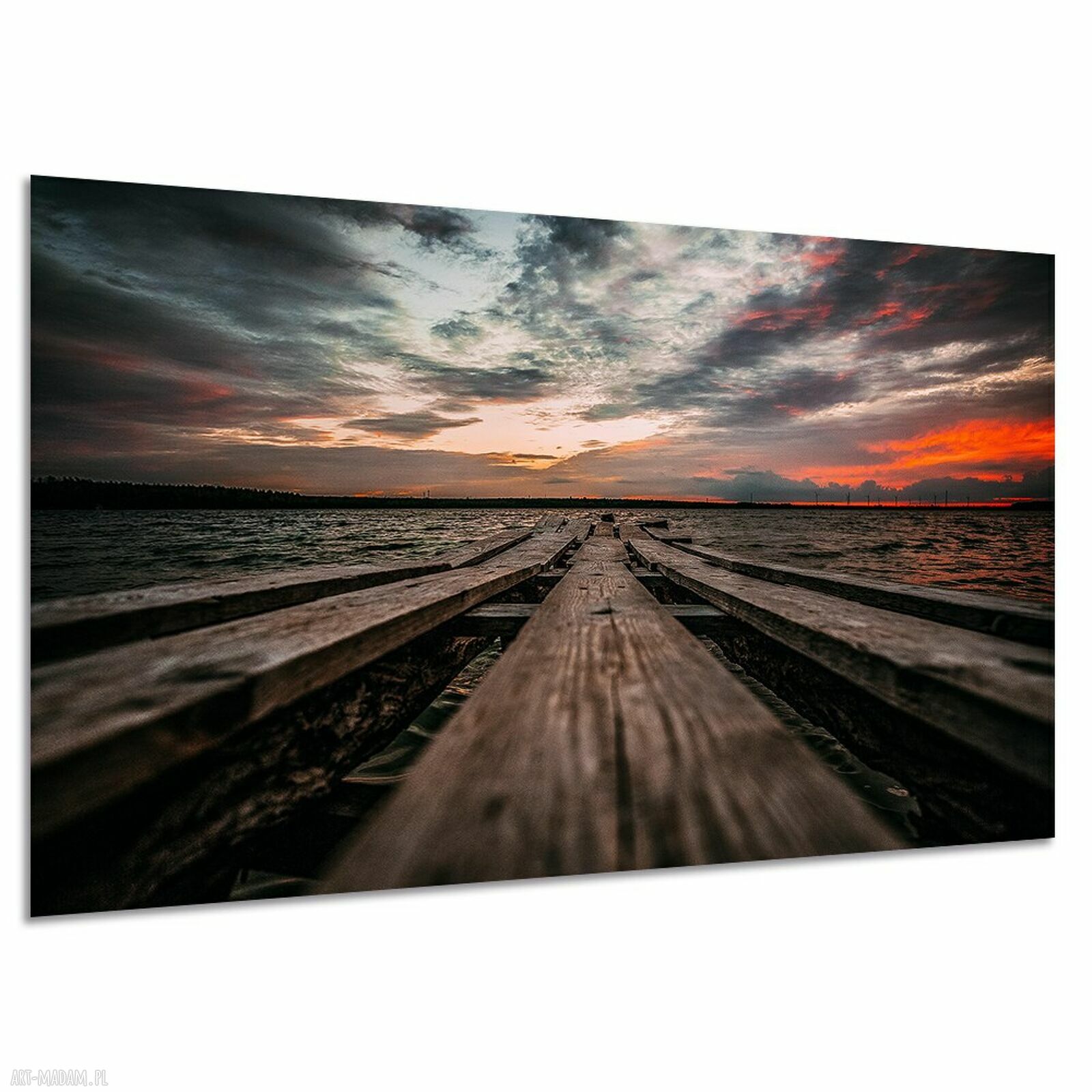 Stary pomost nad jeziorem - obraz na płótnie 120x80 cm