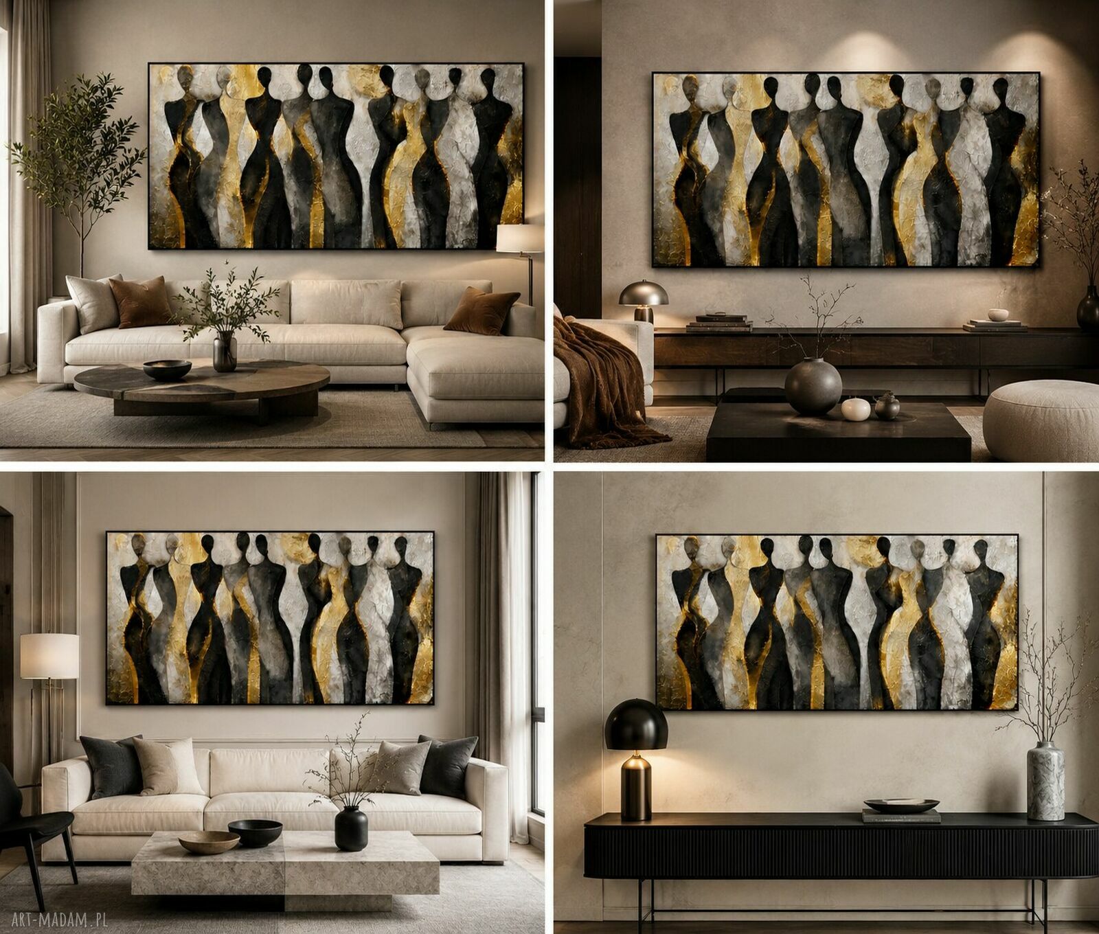 Obraz strukturalny People 2 - ręcznie malowany 140x70 cm XXL