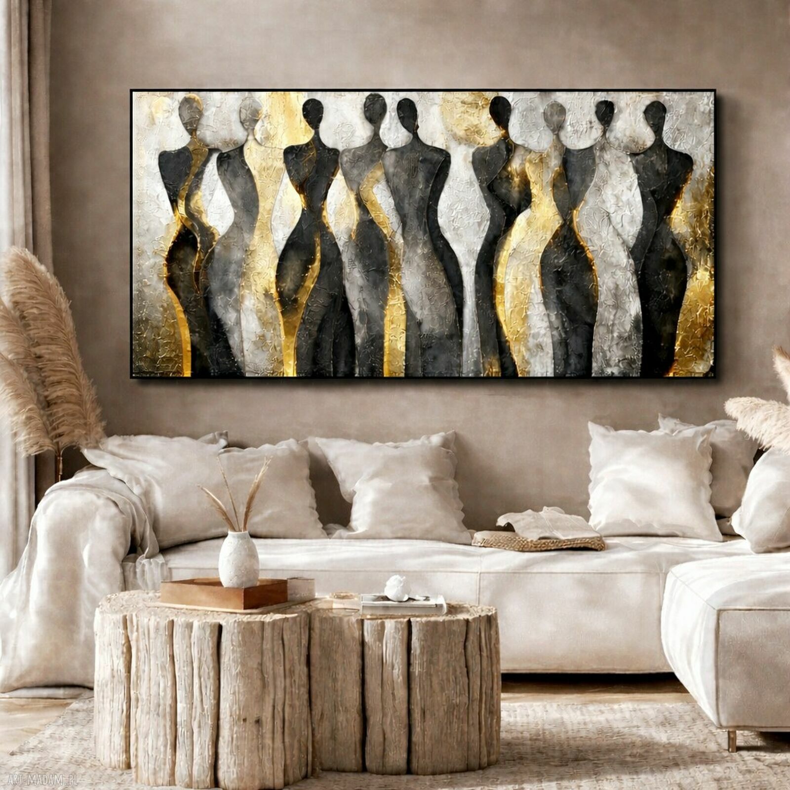 Obraz strukturalny People 2 - ręcznie malowany 140x70 cm XXL