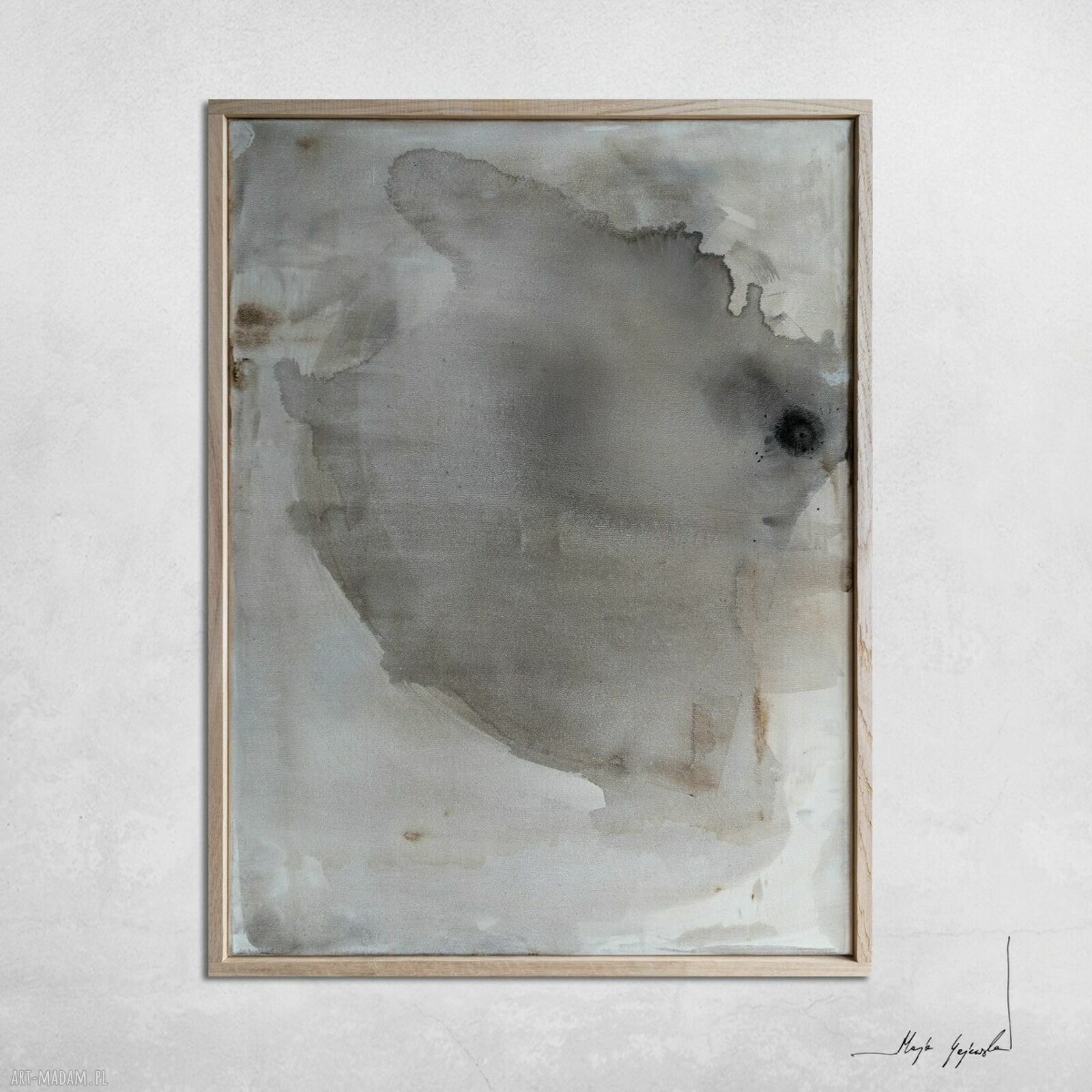 Obraz Synergia 2 - abstrakcja akrylowa w ramie z dębu 80x60 cm