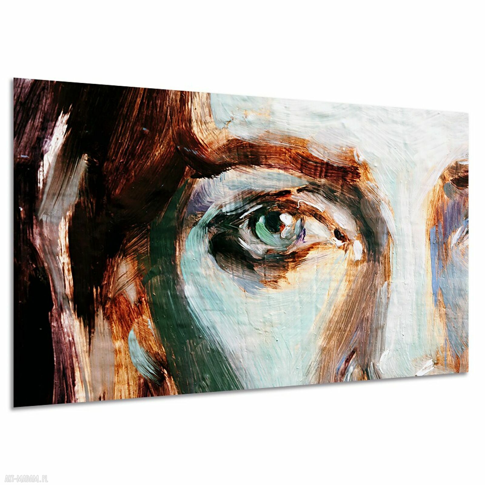 Obraz na płótnie TWARZ 29 - portret z zielonym okiem 120x80 cm