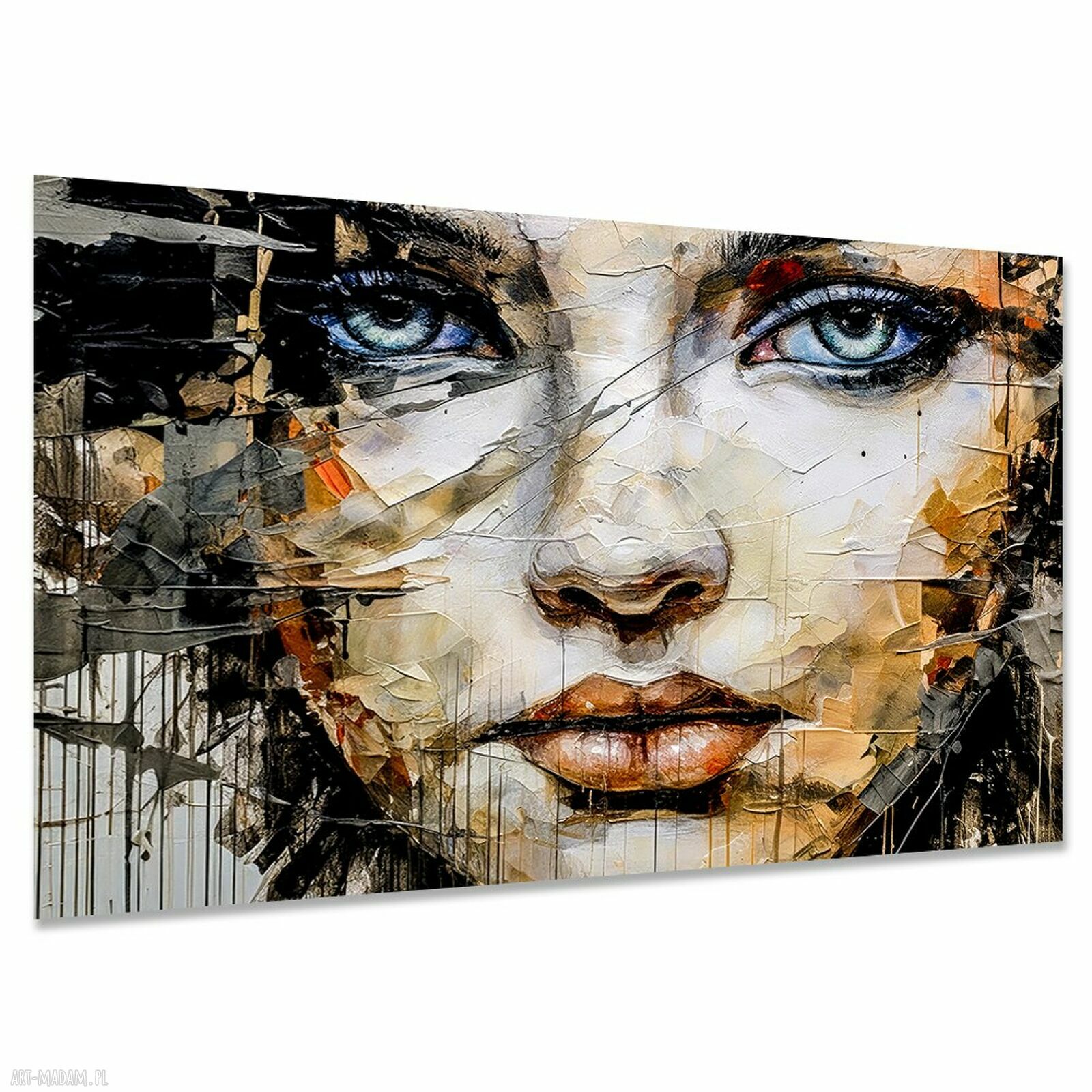 Obraz twarz kobiety 39 - portret glamour na płótnie 120x80 cm