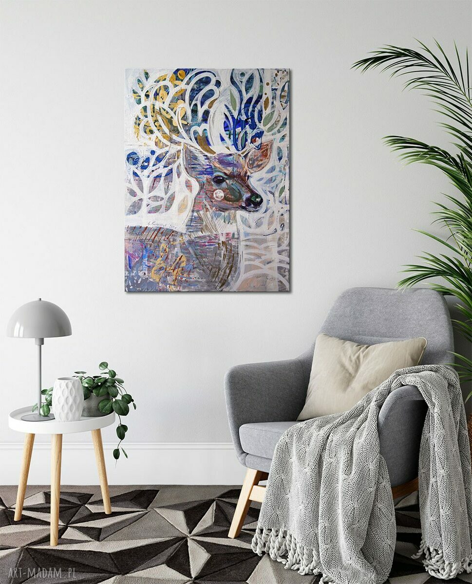Obraz rogacz 60x90 cm - matowy wydruk na płótnie