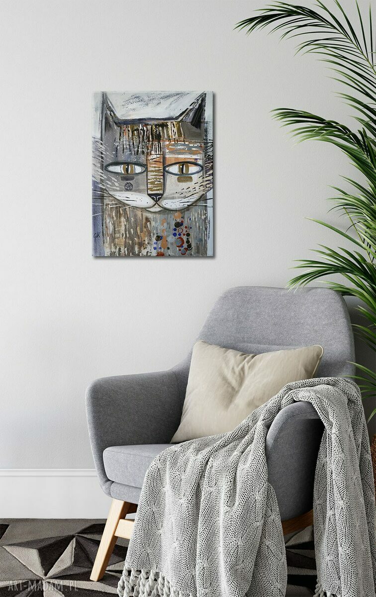 Kot i Kotek na płótnie - obraz 120x80 cm z pigmentowym wydrukiem