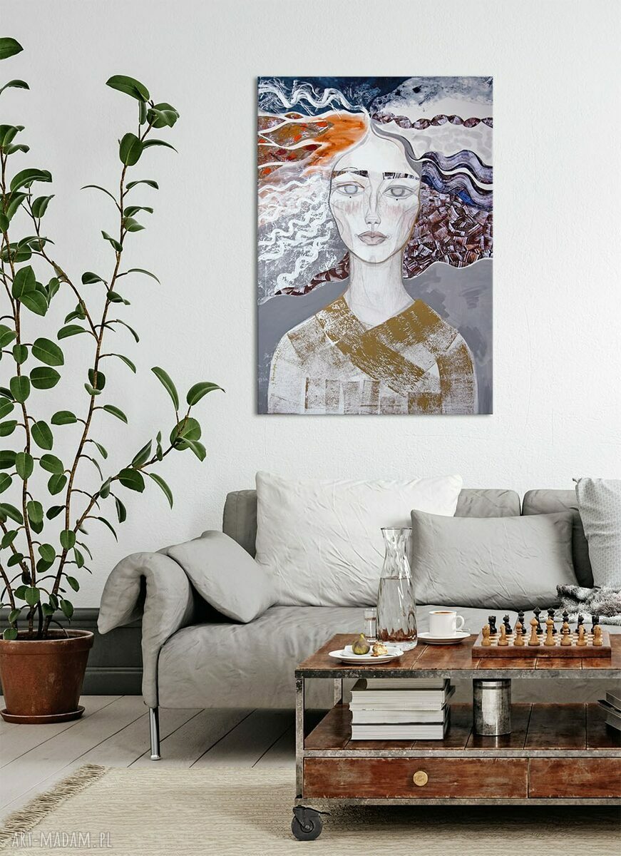 Rozwiane marzenia - obraz na płótnie 100x70 cm z portretem kobiety