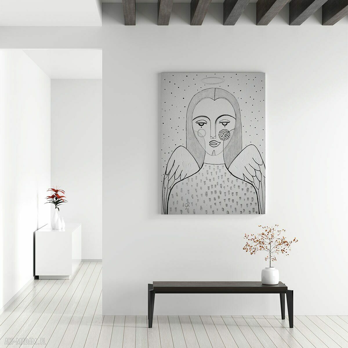 Nowoczesny obraz 50x70 cm Anioł na płótnie