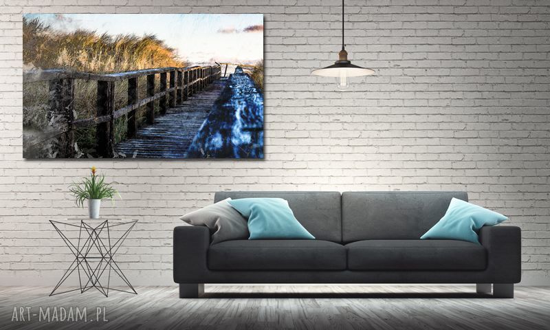 Obraz XL „Droga na plażę 1” 120x70 cm - morze w stylu loft, gotowy do powieszenia