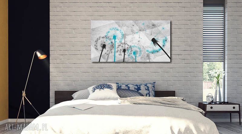 Obraz XXL Dmuchawce Turkusowe 120x70 cm na płótnie Canvas