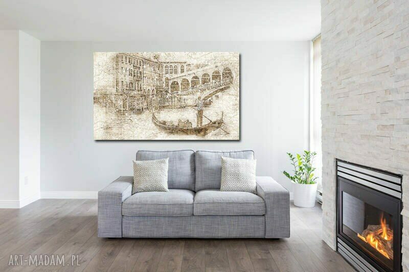 Obraz XXL Wenecja i gondola 120x70 cm na płótnie - gotowy do powieszenia