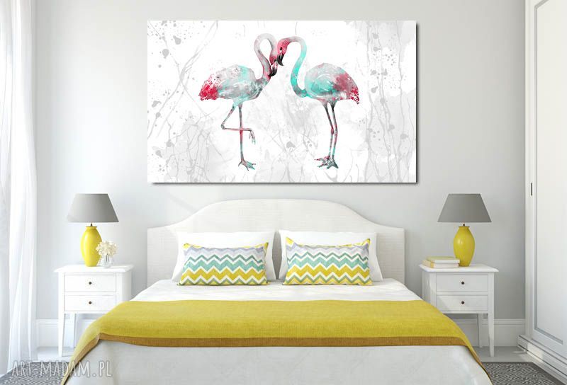 Obraz XXL Flaming 9 - szare flamingi na płótnie 120x70 cm
