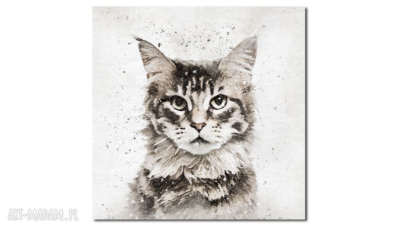 Obraz XXL KOT 2 - 100x100 cm na płótnie modern loft