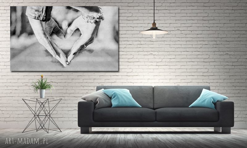 Obraz XXL ręce i serce 120x70 cm na płótnie Canvas - miłość para