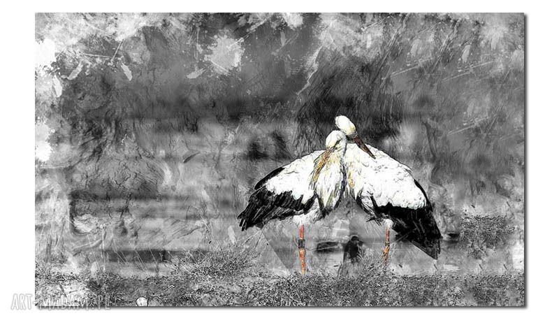 Obraz XXL Bociany 2 120x70 cm na płótnie - ptaki do Twojego wnętrza