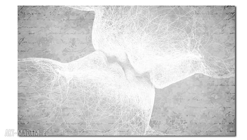 Obraz XXL 120x70 cm „Pocałunek szary” - miłość na płótnie Canvas
