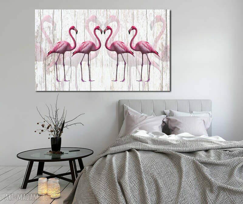 Obraz XXL Flaming 2 - 120x70 cm na płótnie Canvas z flamingami