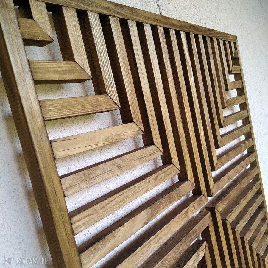 Obraz z drewna Jowita - dekoracja ścienna 70x70 gotowa do zawieszenia