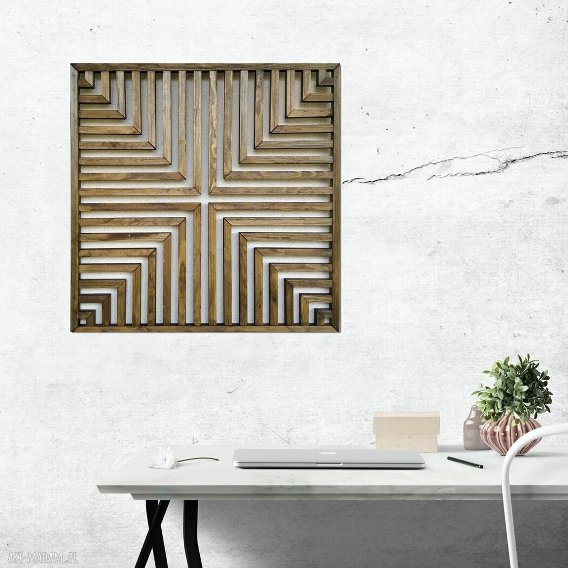 Obraz z drewna Jowita - dekoracja ścienna 70x70 gotowa do zawieszenia