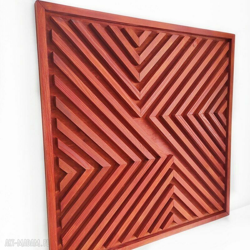 Obraz z drewna - dekoracja ścienna abstrakcja 76x76 cm (mahoń mat)