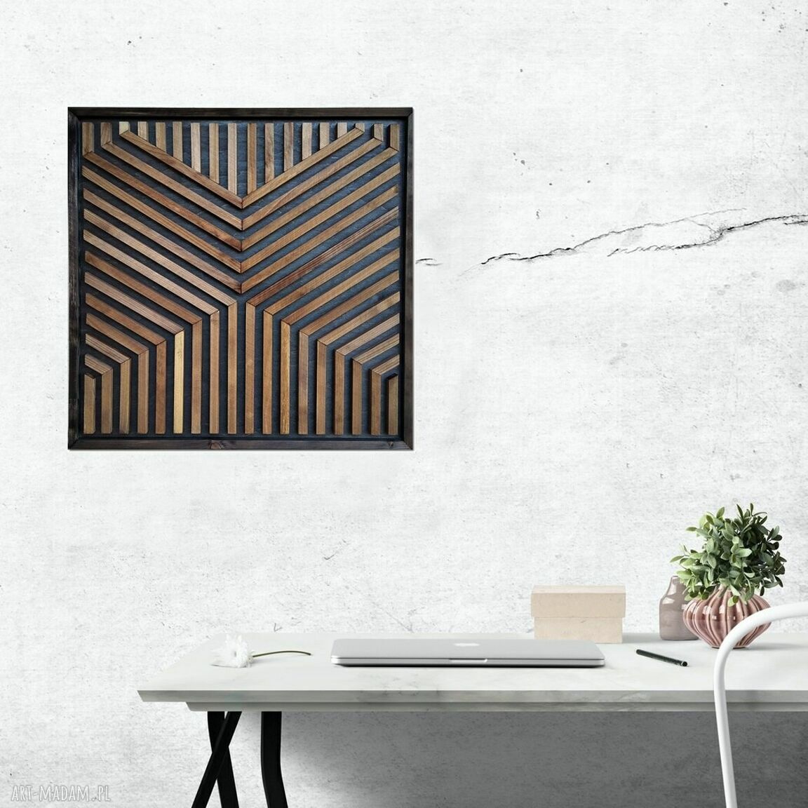 Obraz z drewna 3D 76x76 - Maurita (jasny lub ciemny orzech), dekoracja ścienna