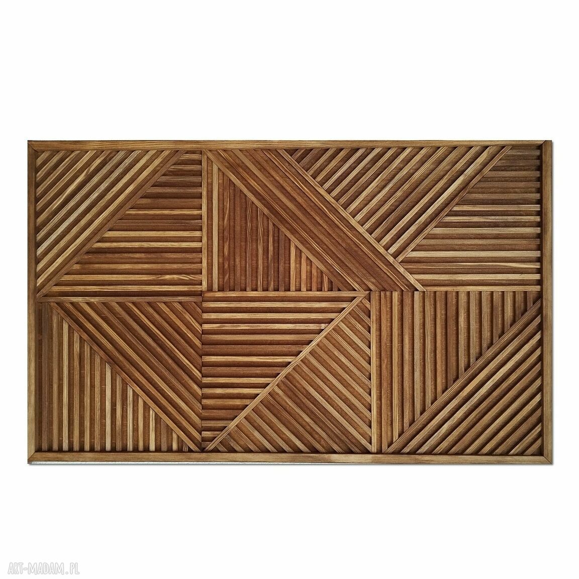 Obraz z drewna 89x49,5 cm - dekoracja ścienna do salonu w kolorze dębu