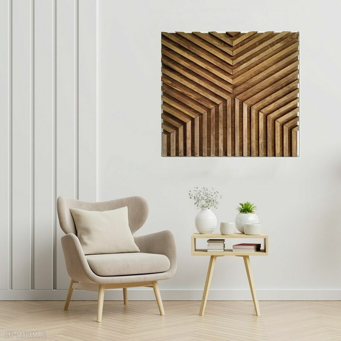 Obraz z drewna do salonu - dekoracja ścienna /45 (62 x 68 cm) - gotowy do zawieszenia
